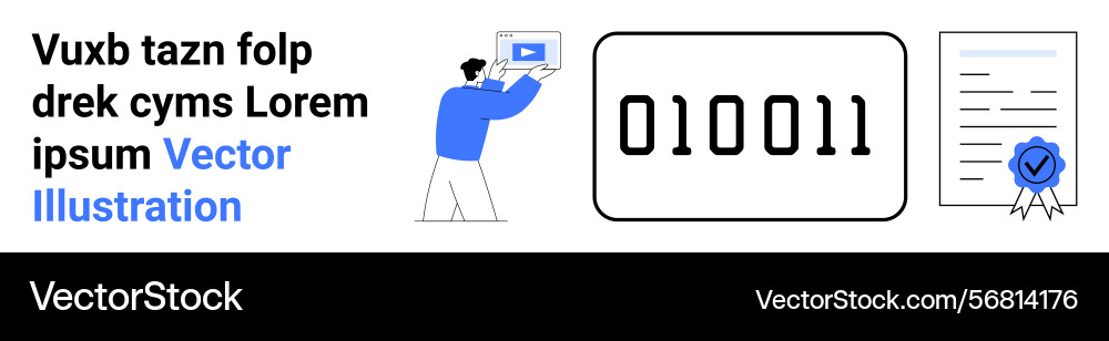 Digital training concept with binary code Digital training concept with binary code vector image