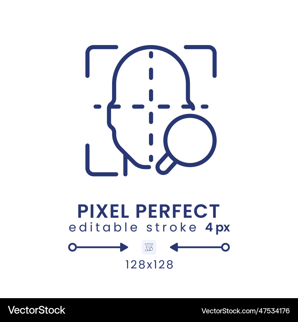 Facial coding linear desktop icon Facial coding linear desktop icon Vector Image