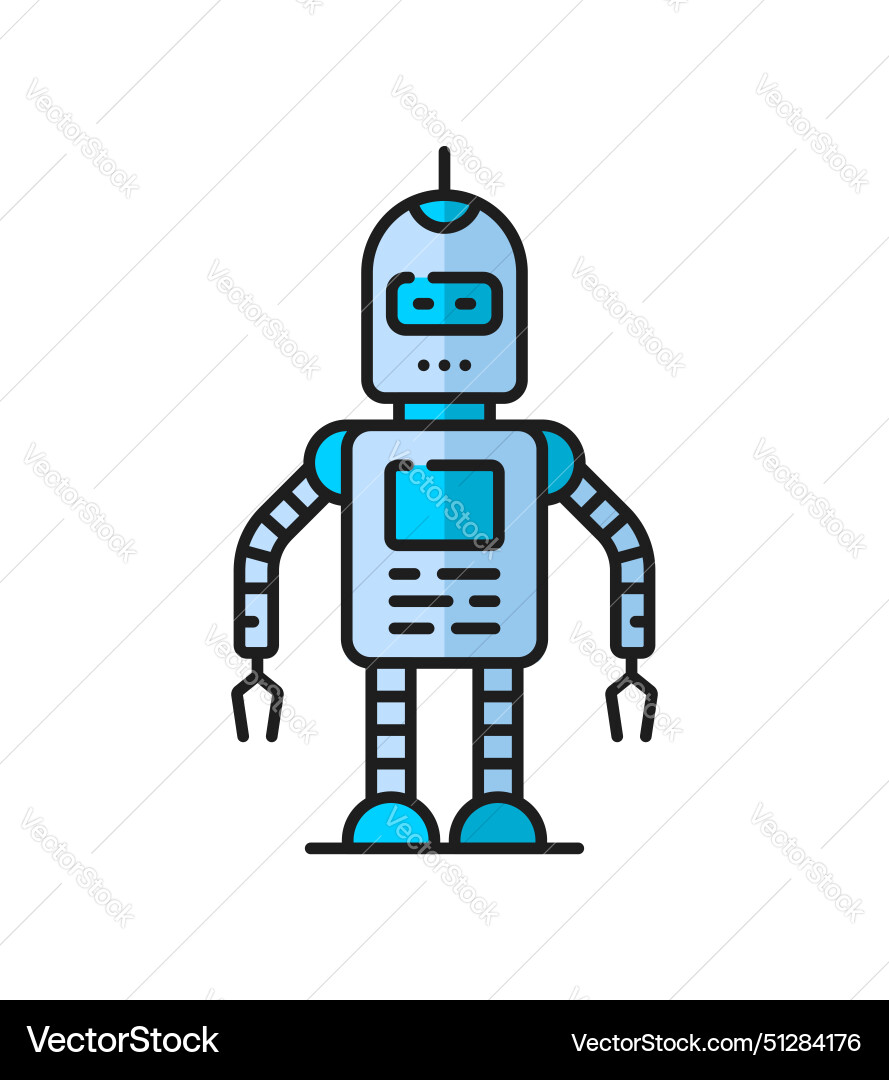 Futuristic droid retro robot or bot line icon Futuristic droid retro robot or bot line icon vector image