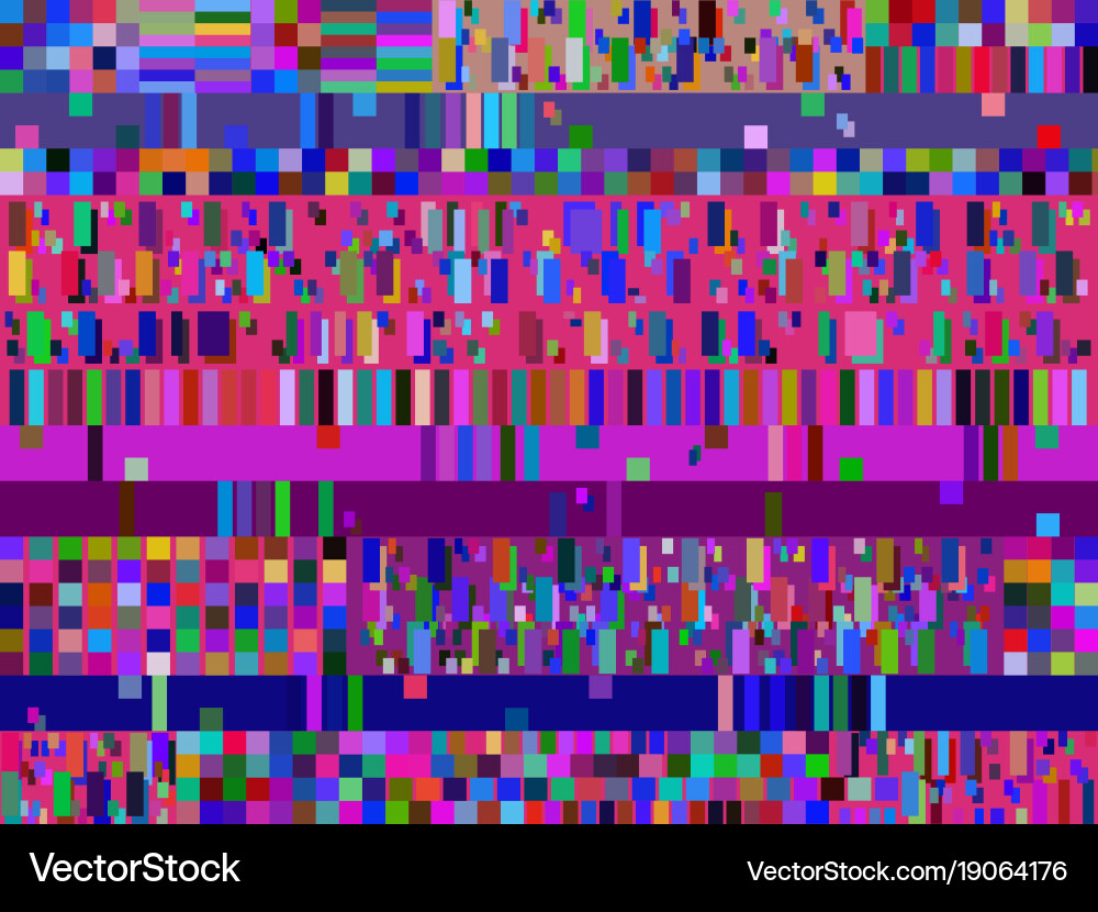 Glitch background signal error pixel mosaic Vector Image