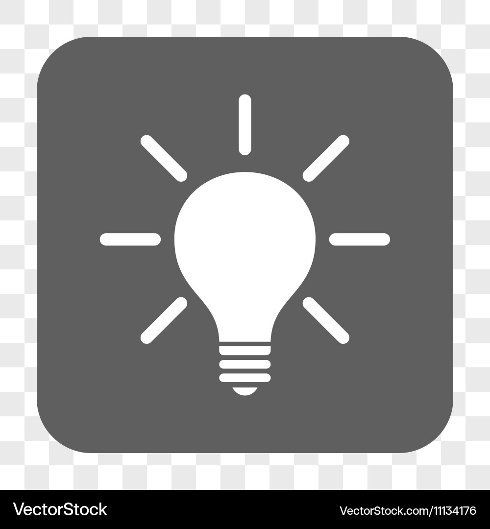 Light bulb rounded square button vector image