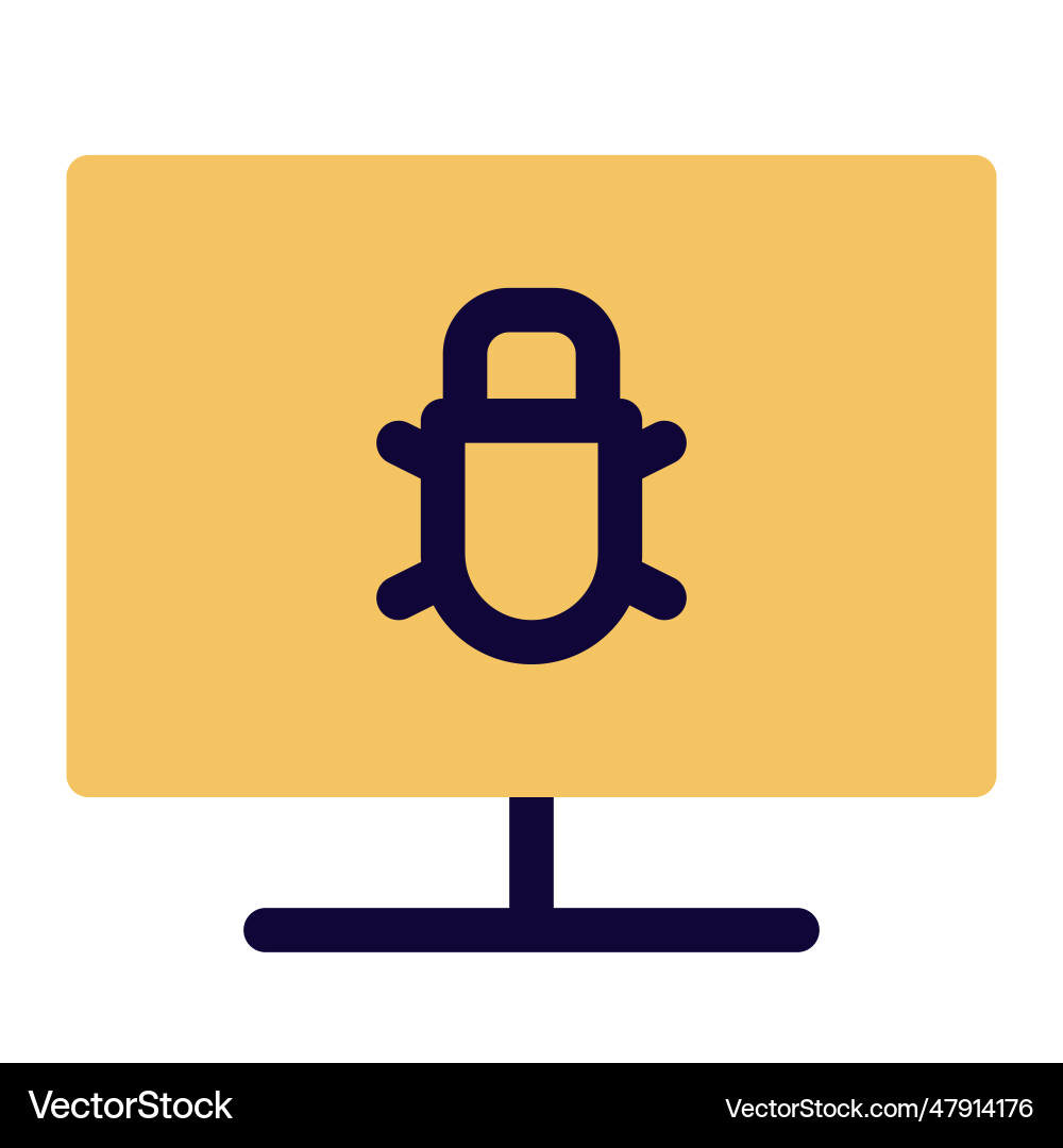 Malware identified in a computer system Vector Image