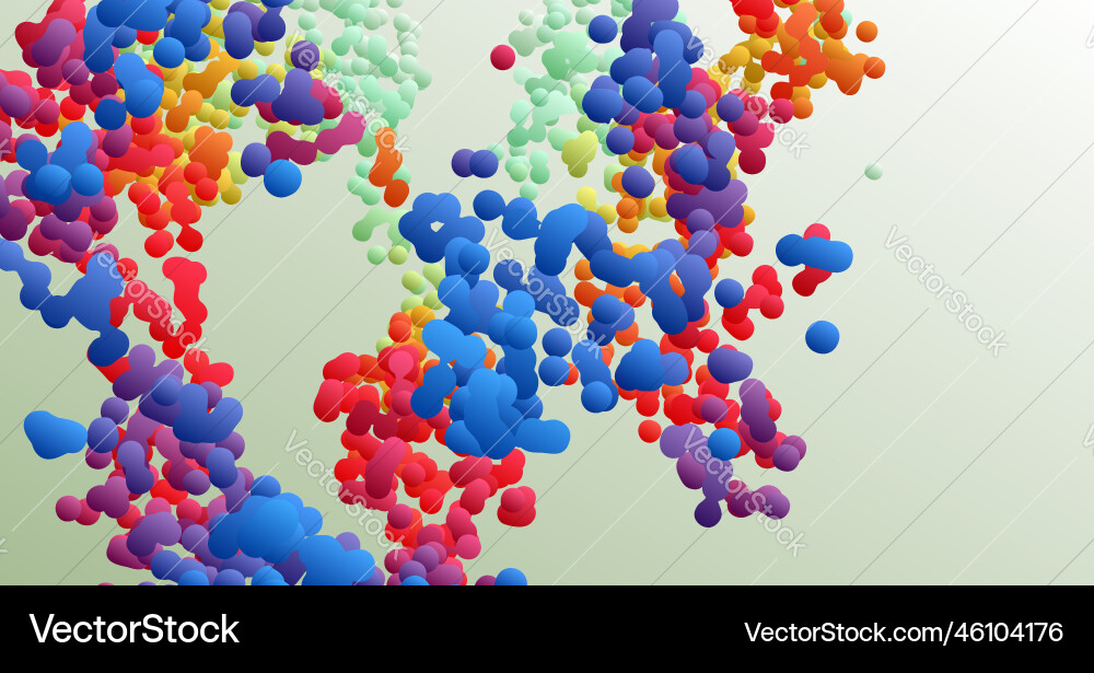 Many flying spheres of different sizes in empty Many flying spheres of different sizes in empty vector image