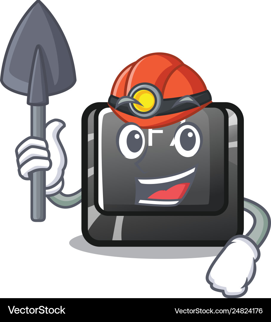 Miner f7 button installed in computer cartoon vector image