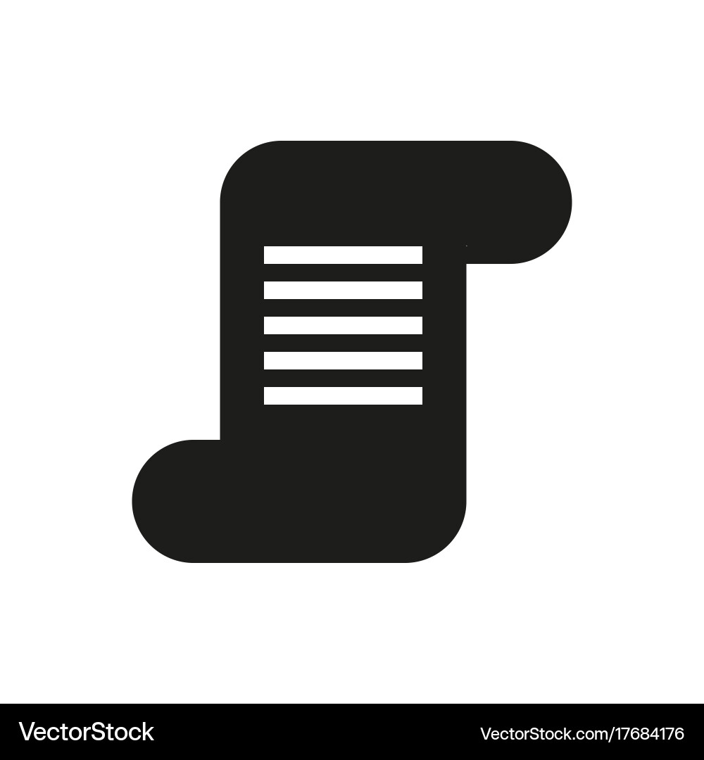 Paper scroll icon on white background Vector Image