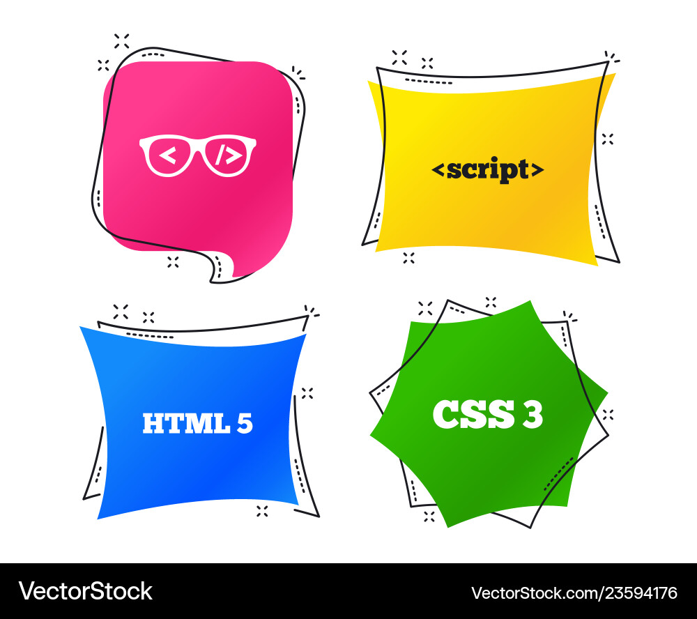 Programmierer Codierer Gläser html Markup Sprache Programmierer Codierer Gläser html Markup Sprache vektorbild