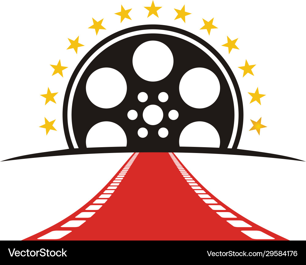 Red Carpet Film Awards Cinema Logo vektorbild