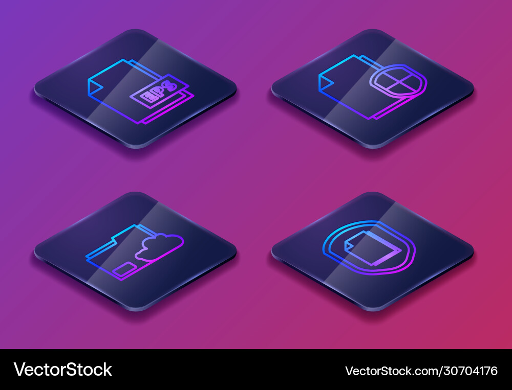 Set isometric line eps file document cloud Set isometric line eps file document cloud vector image