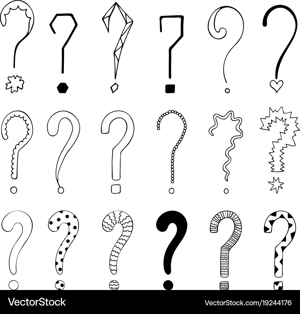Set of 18 question marks for design vector image