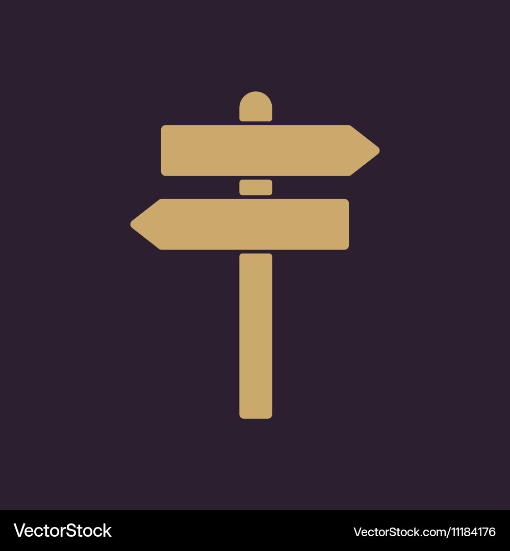 Signpost icon pointer symbol flat Vector Image