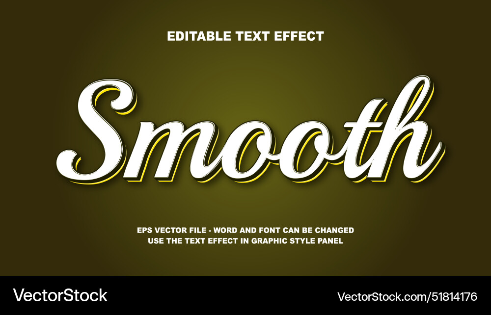 Smooth 3D Text Effect Template vector image