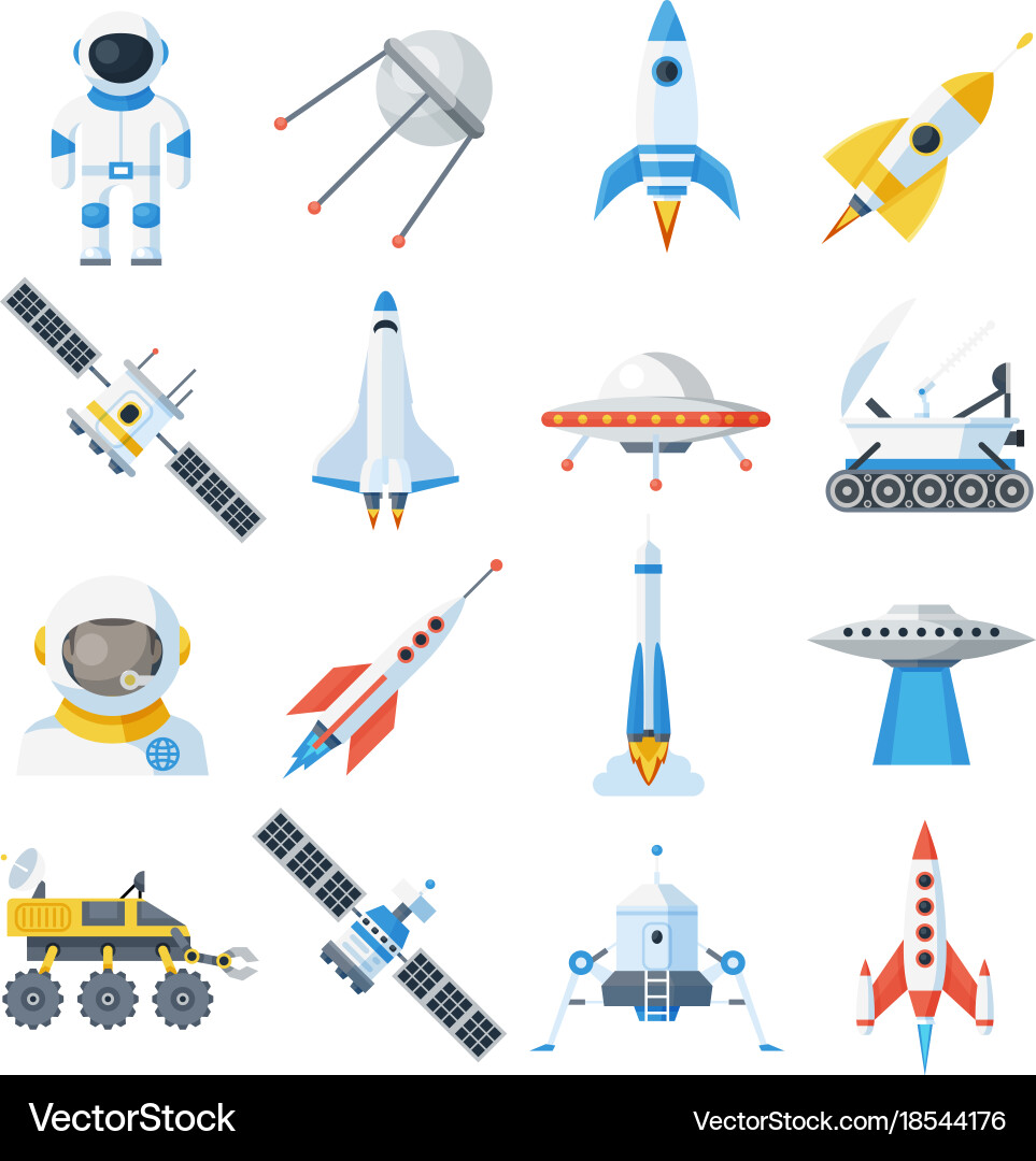 Space vehicle set Royalty Free Vector Image - VectorStock