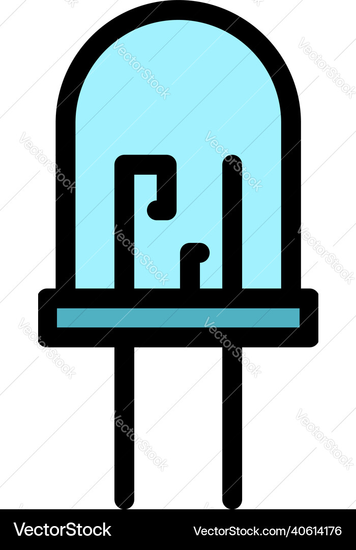 Terminal Diode Symbol Farbe Umriss Vektorbild