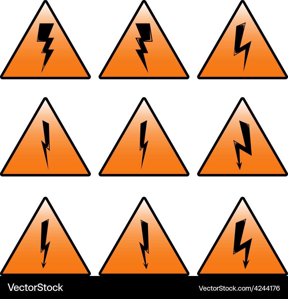 Triangular icons lightning Vector Image