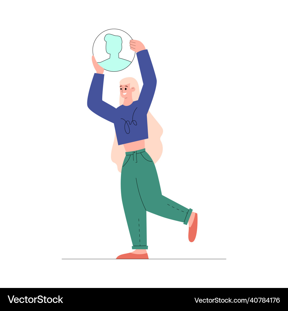 Ui designer placing users avatar in interface flat Ui designer placing users avatar in interface flat Vector Image