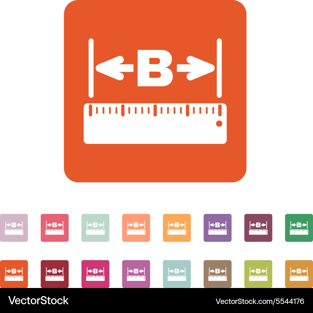 Width icon measurement and ruler symbol flat Vector Image