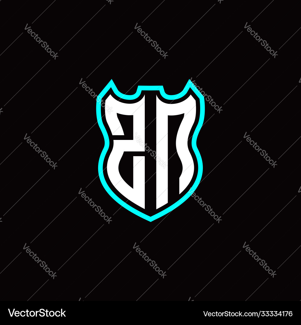Z n initial logo design with shield shape Z n initial logo design with shield shape vector image