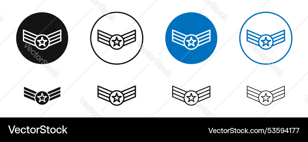 Air force thin line icon set Royalty Free Vector Image