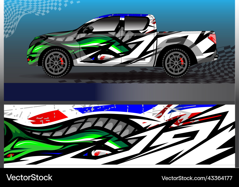 Car wrap graphic racing abstract background Car wrap graphic racing abstract background vector image