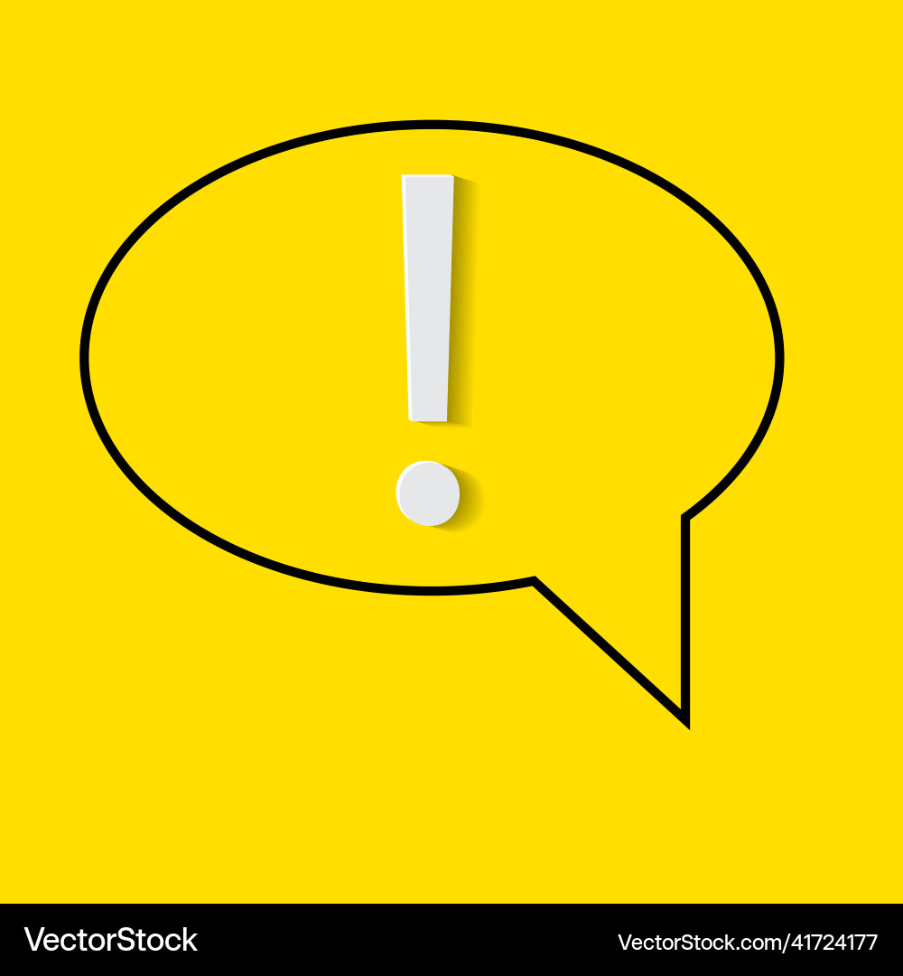 Exclamation point message alert Exclamation point message alert vector image