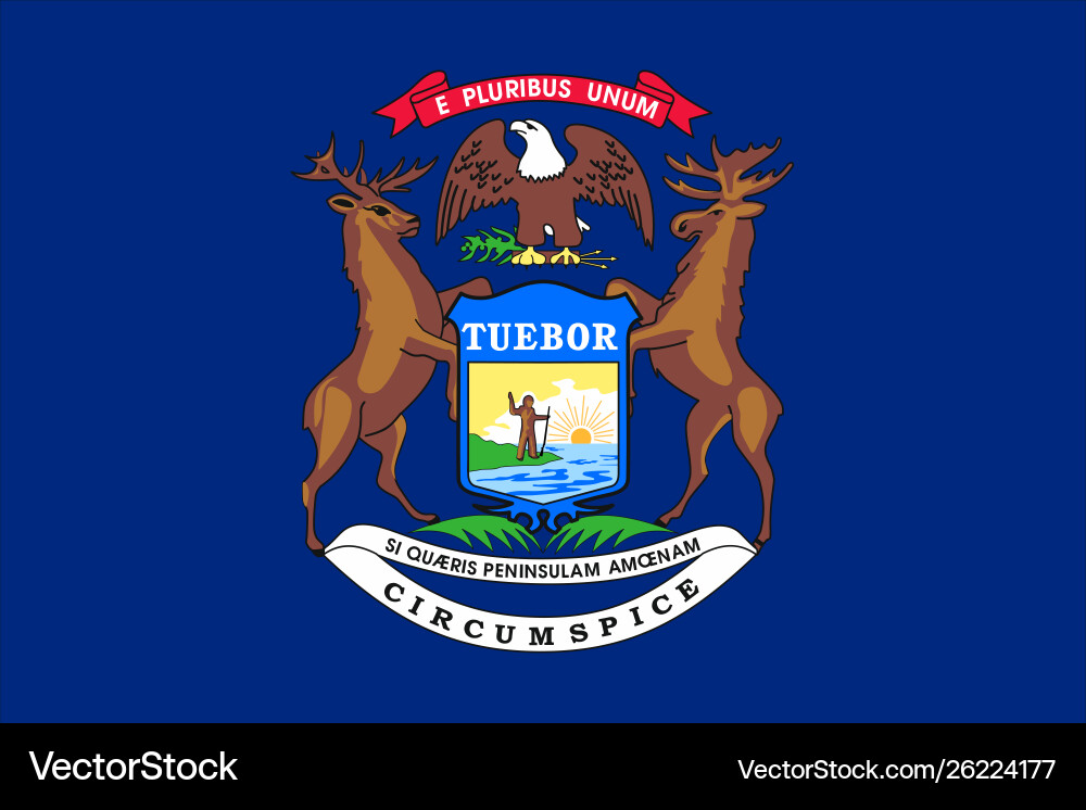 Flag michigan state united states Flag michigan state united states vector image