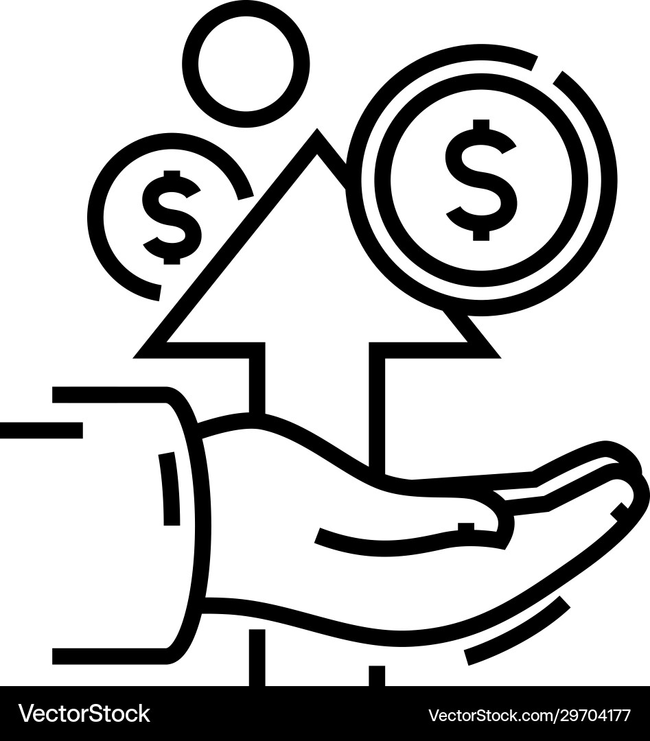 Income Growth Line-Icon-Konzept-Zeichnung Income Growth Line-Icon-Konzept-Zeichnung vektorbild