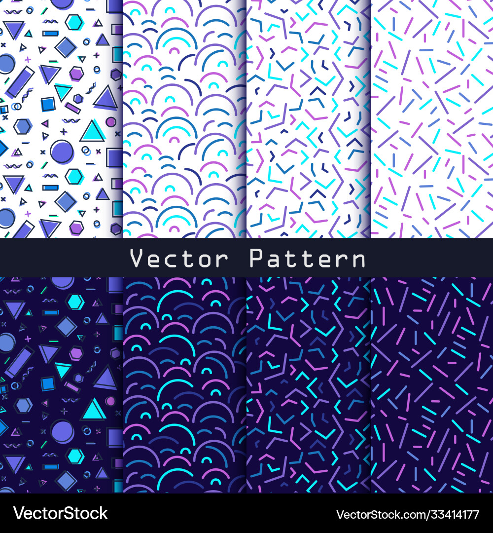 Memphis Style Geometric Pattern Vector Image