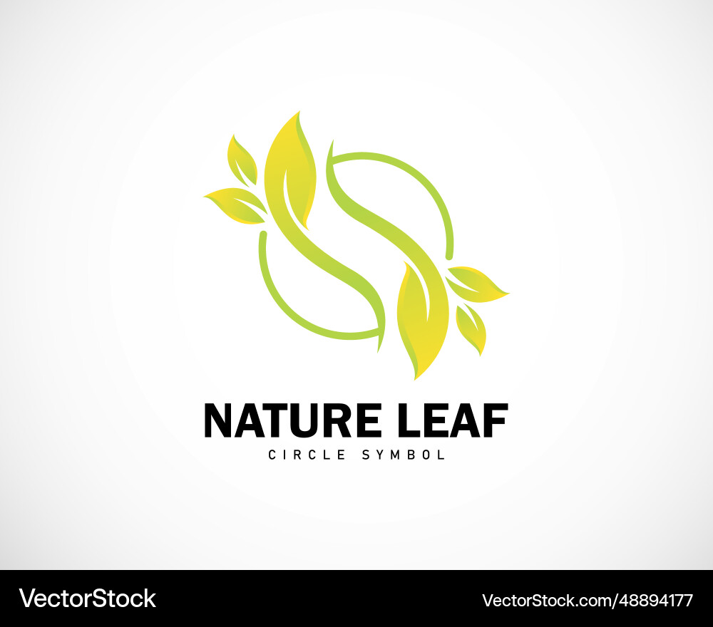 Nature leaf logo creative design color gradient Nature leaf logo creative design color gradient vector image