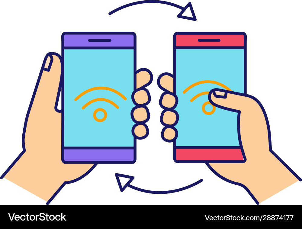 Nfc data transfer color icon Nfc data transfer color icon vector image
