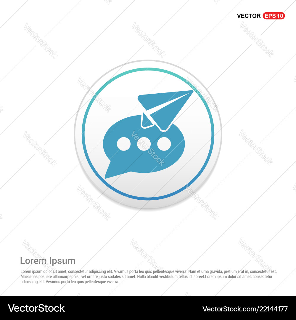 Send message icon - white circle button Send message icon - white circle button vector image