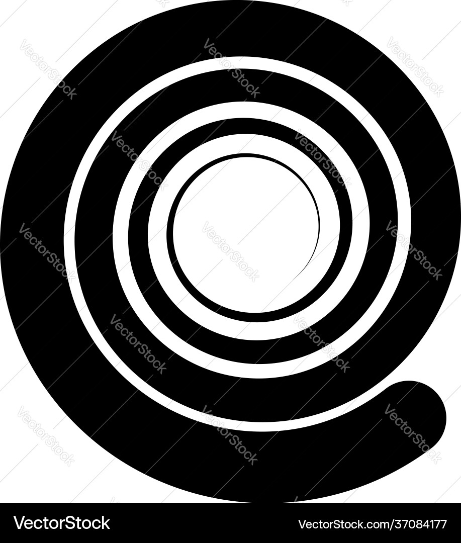 Spiral swirl twirl volute helix shape element vector image