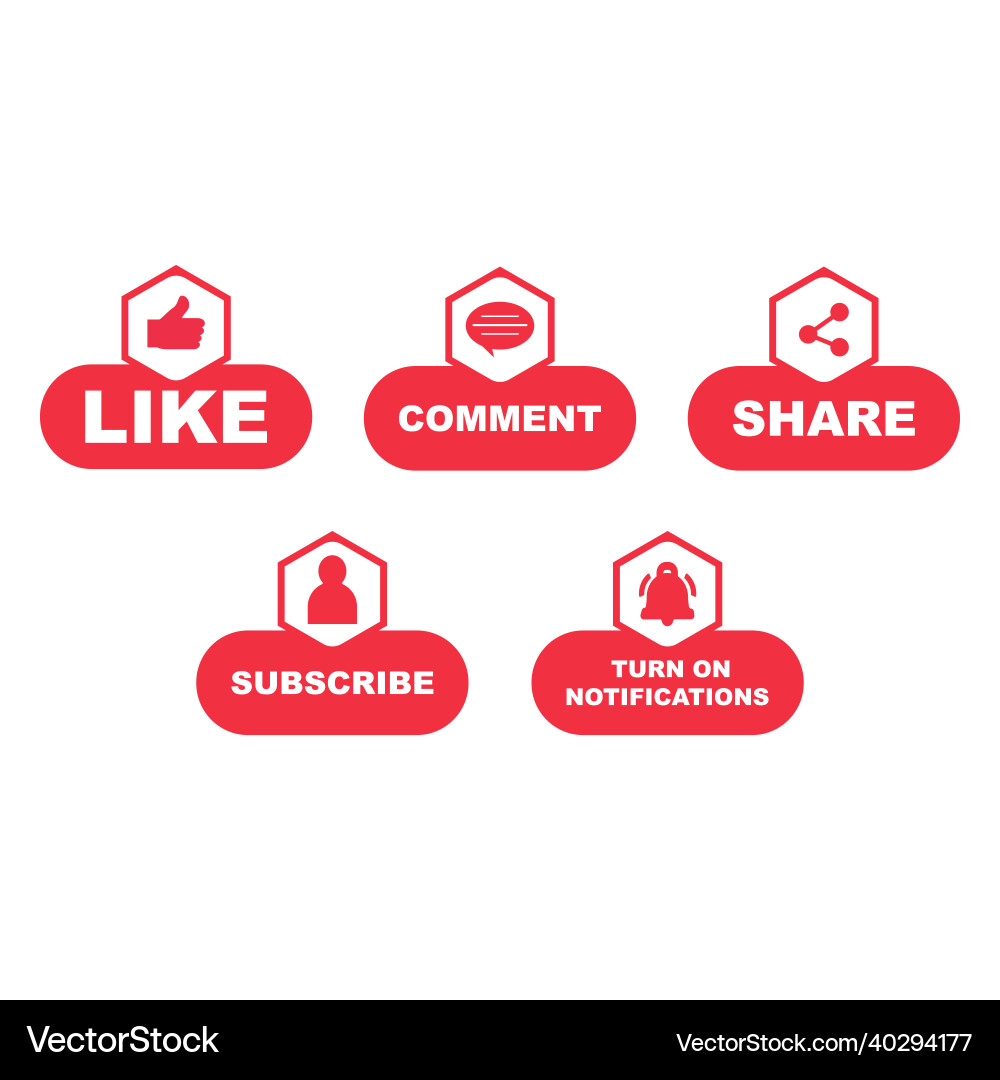 Subscriber button collection with multiple shapes Subscriber button collection with multiple shapes vector image
