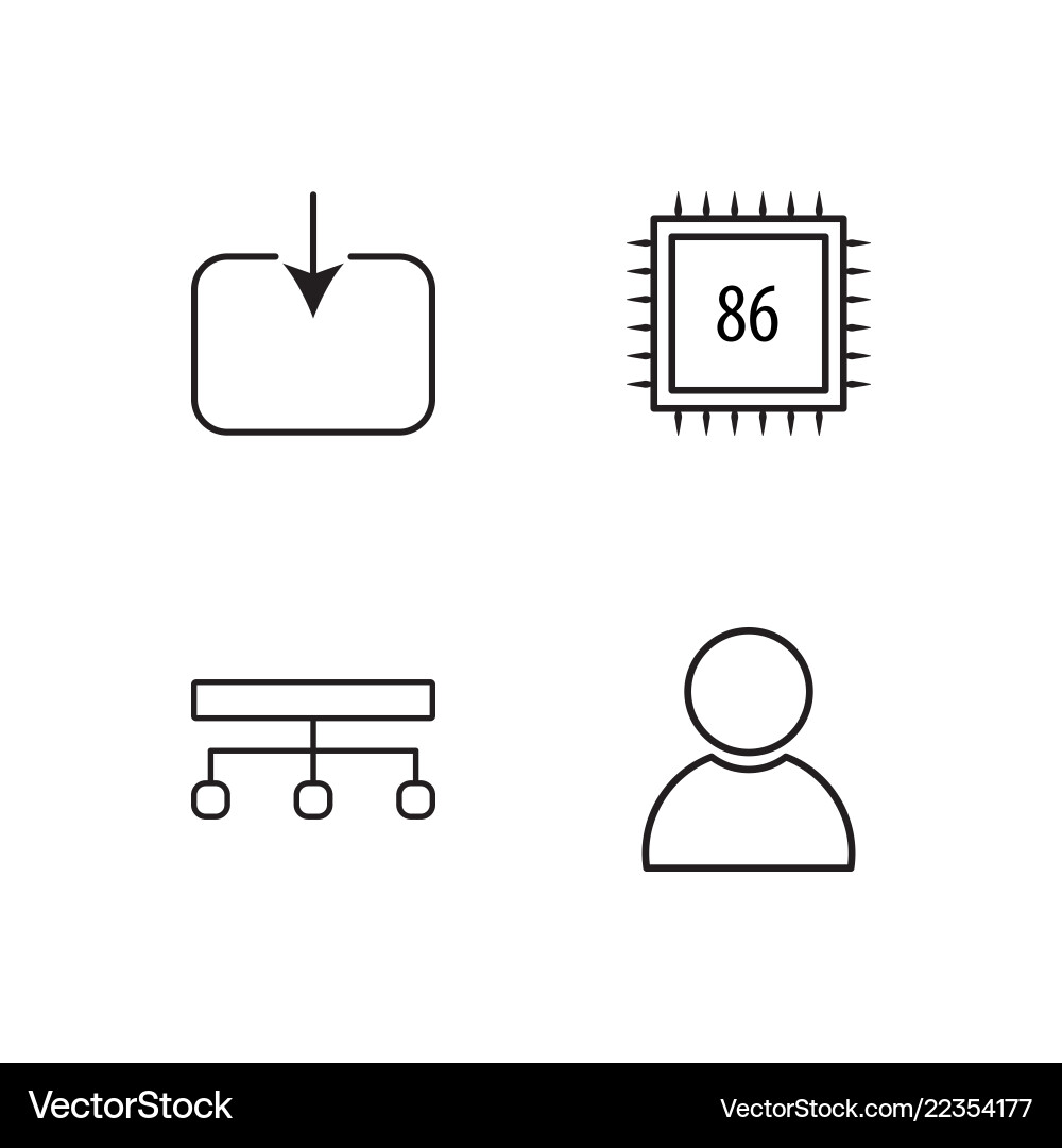 Web simple outlined icons set Vector Image