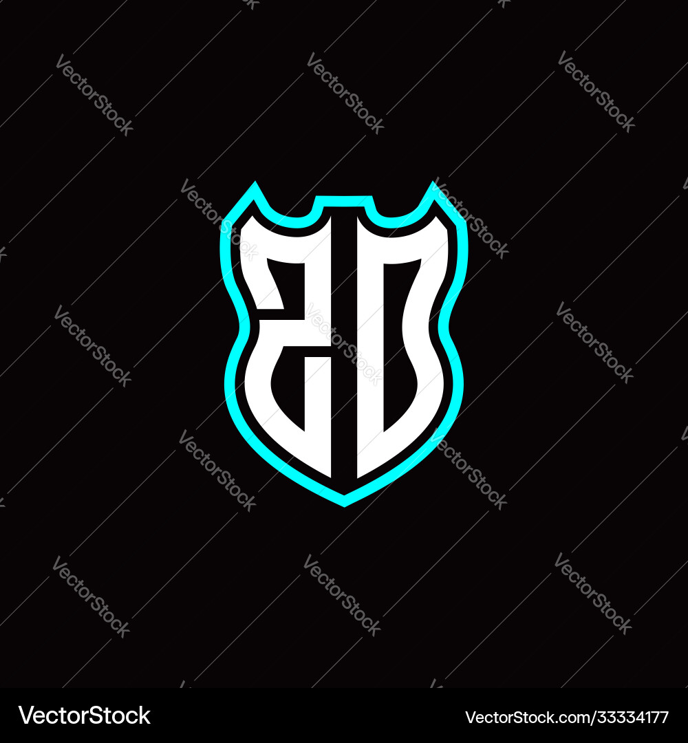 Z o initial logo design with shield shape Z o initial logo design with shield shape vector image