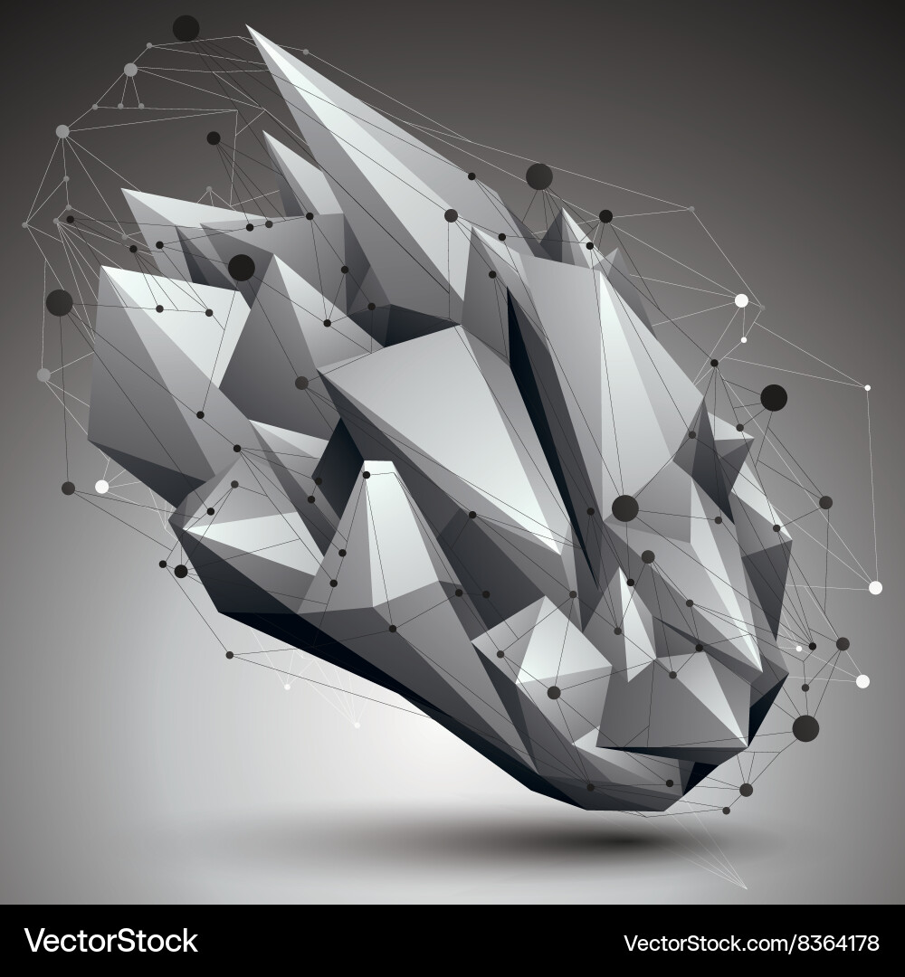 Abstract 3d structure polygonal network object Vector Image