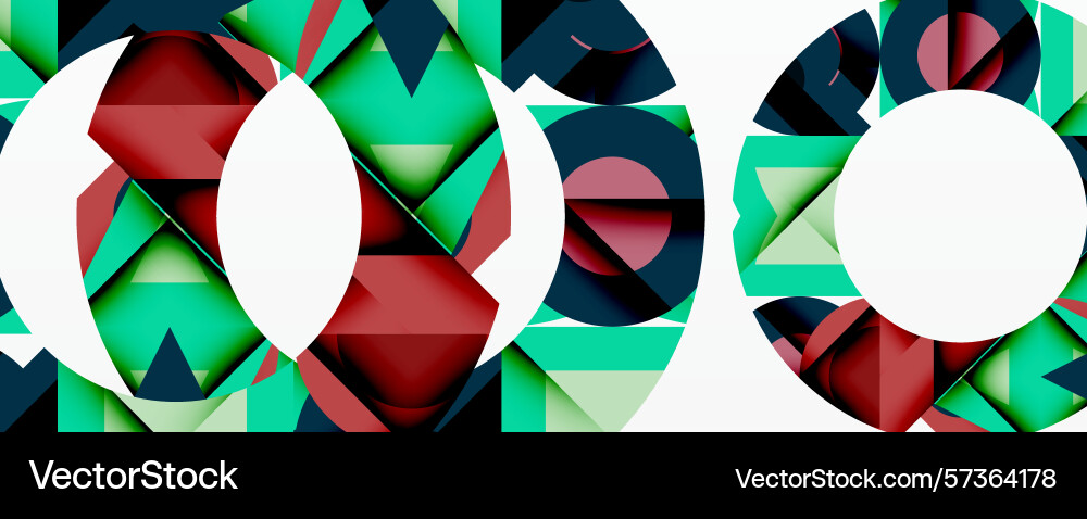 Abstract geometric patterns form circular shapes Abstract geometric patterns form circular shapes vector image