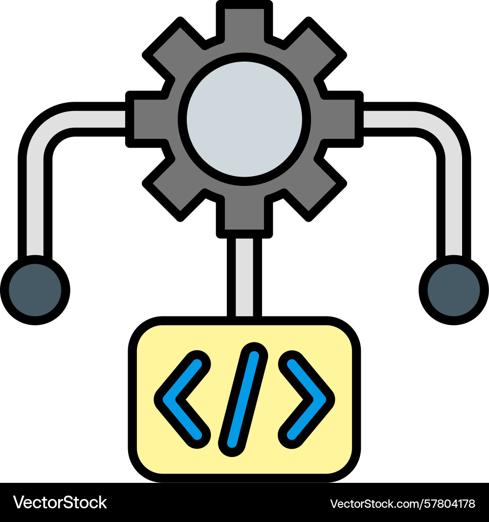 Algorithm line filled icon vector image