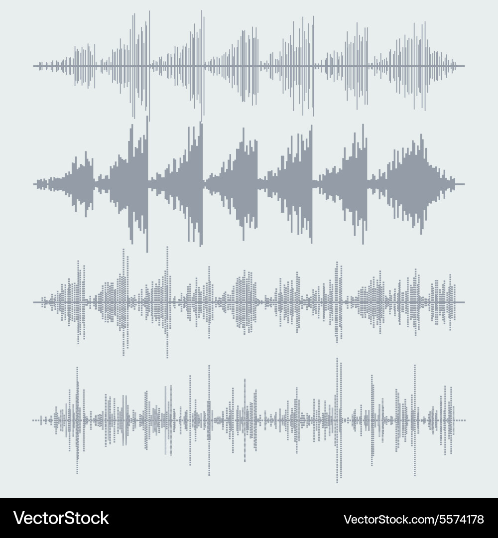 Audio Waveforms & Pulse Signal vector image