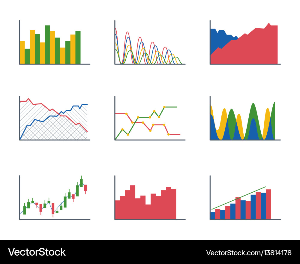 Business data graph analytics elements bar pie Business data graph analytics elements bar pie vector image