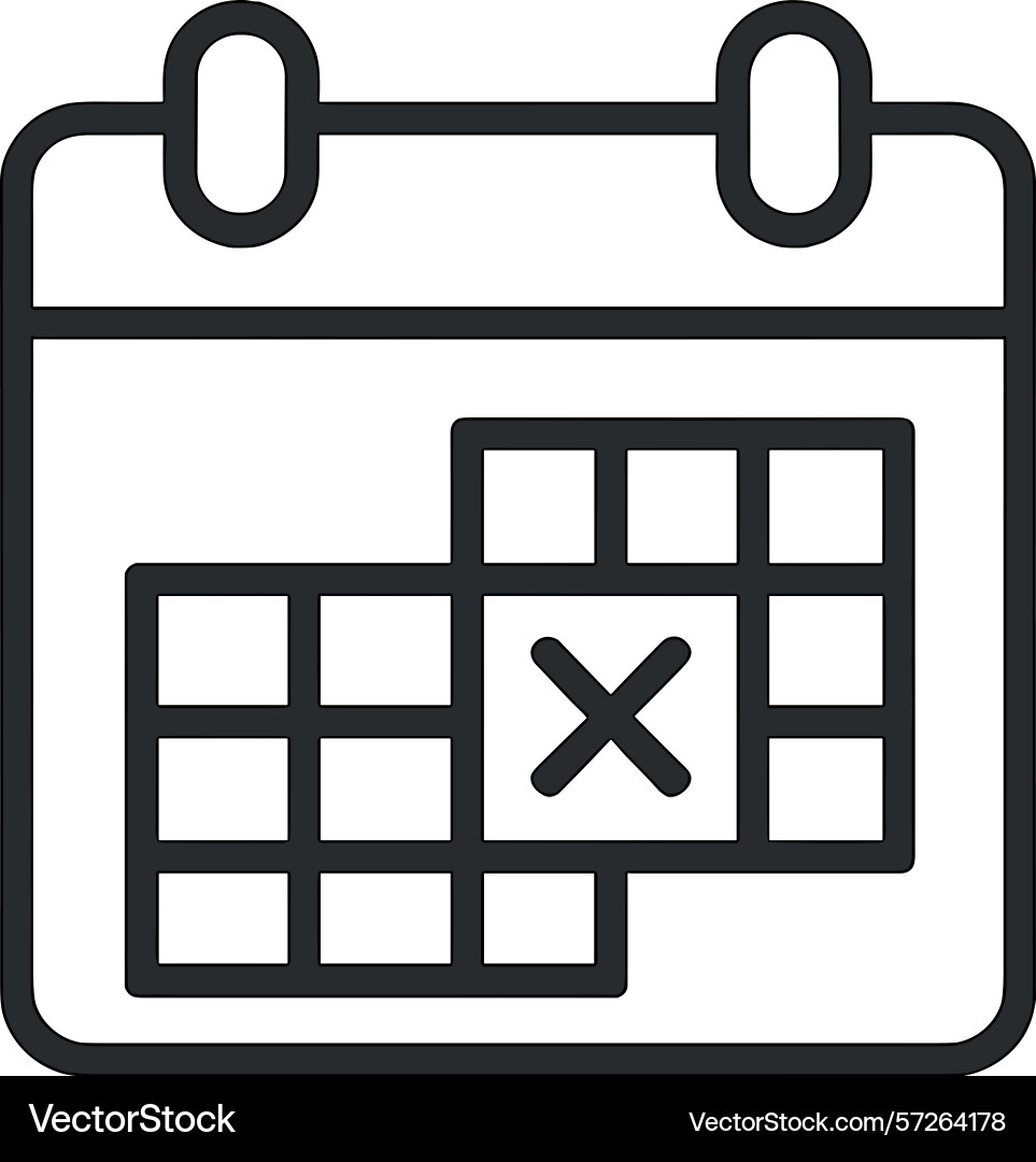 Calendar icon representing an event cancellation Vector Image
