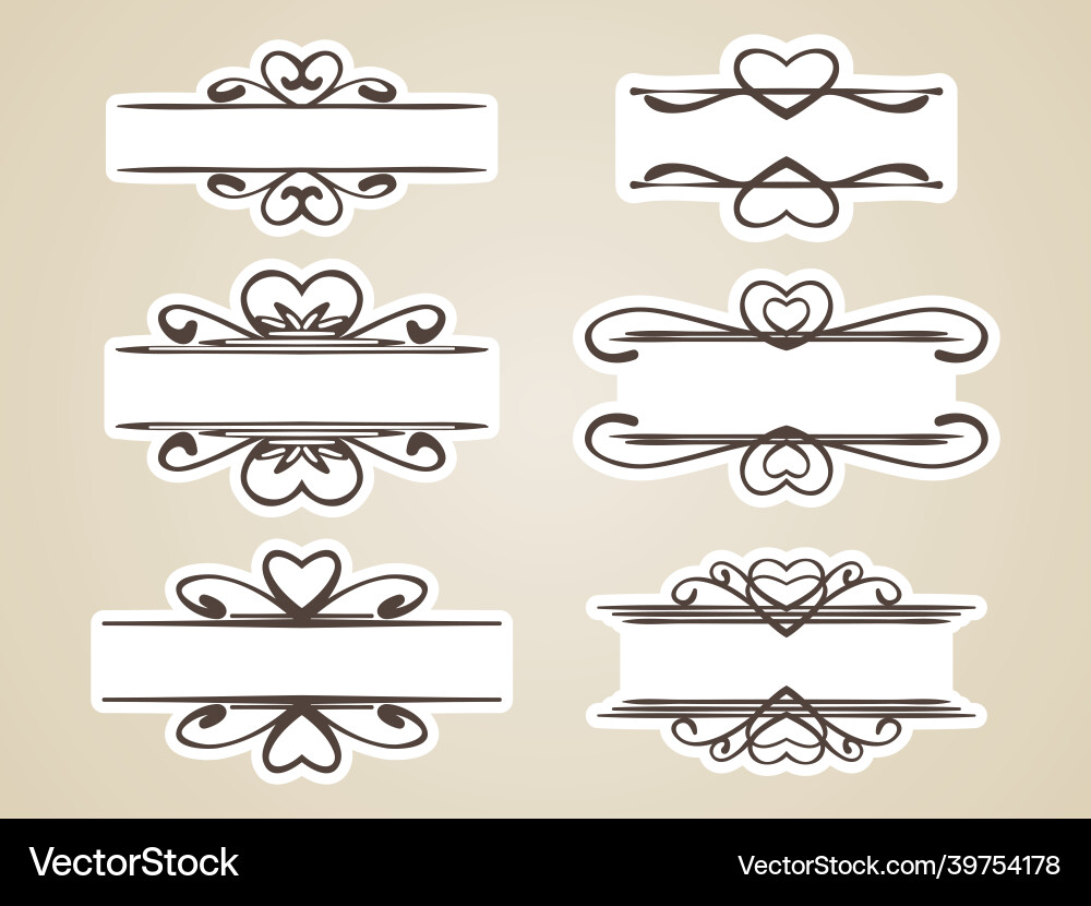 Calligraphic headline frame design element set Calligraphic headline frame design element set vector image