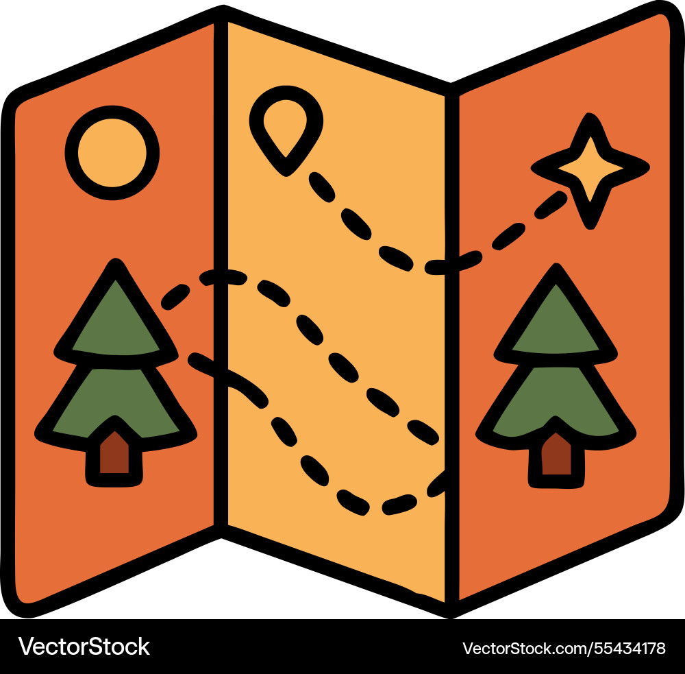 Camping map navigation and exploration Vector Image