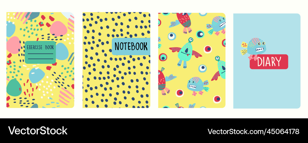 Cover page templates based on patterns with funny Cover page templates based on patterns with funny vector image