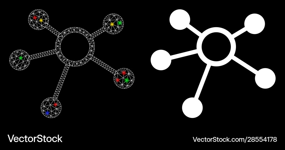 Flare mesh network connections icon with Vector Image