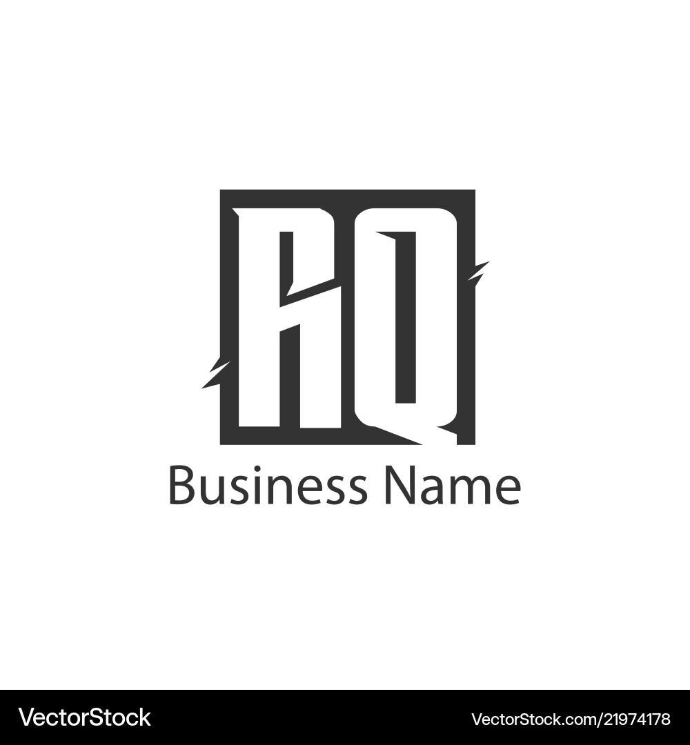 Initial letter rq logo template design Initial letter rq logo template design vector image