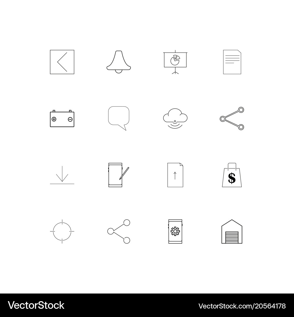 Internet of things simple linear icons set vector image