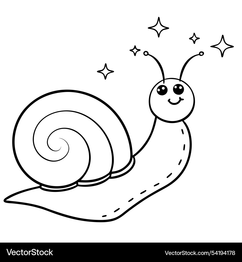 Joyful snail with colorful shell and sparkling tra vector image