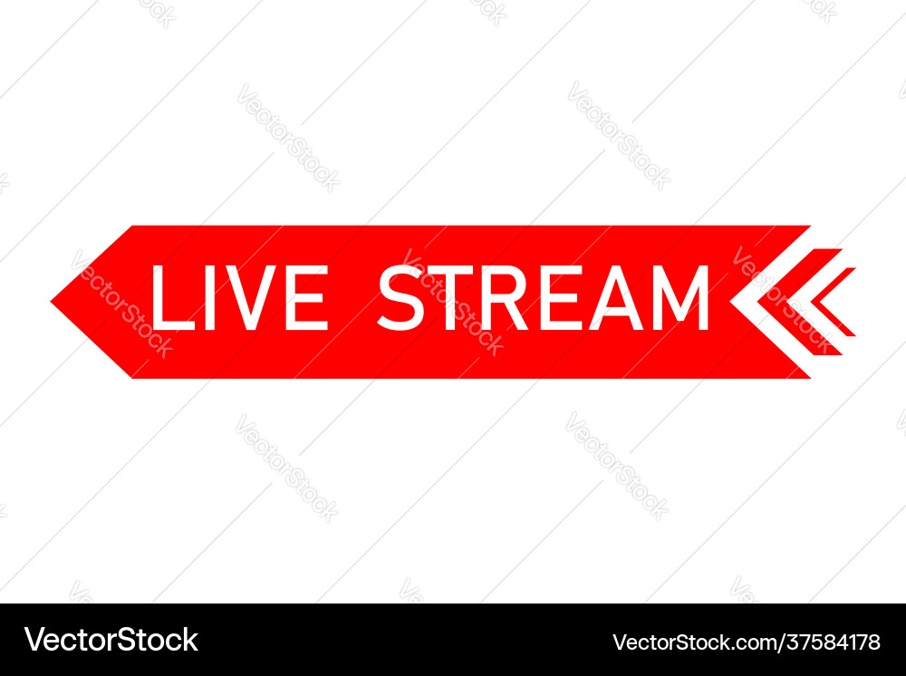 Live streaming icon red symbol and buttons Live streaming icon red symbol and buttons vector image
