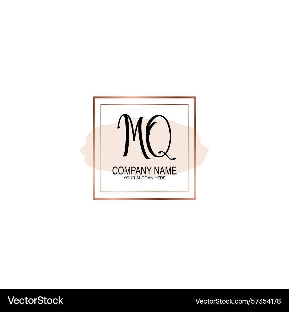 Minimalist handwritten mq initial logos with soft Minimalist handwritten mq initial logos with soft Vector Image