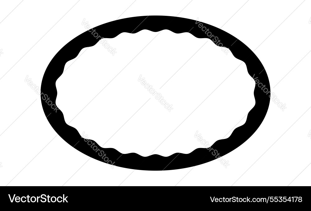 Oval frame with wavy inner borders elliptic shape Oval frame with wavy inner borders elliptic shape vector image